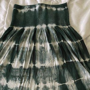 Green & White Tie Dye Beach Cover-Up